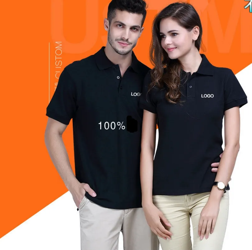 Män Kvinnor Par Solid Polos Anpassa Sommarmönster Utskrift Anpassad Polo Shirt T-shirt Hot Sale Male Tops