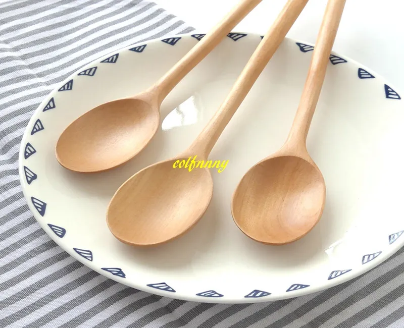 10 pz / lotto 23.5 * 4 cm Cucchiaio di Legno di Alta Qualità Utensili Da Cucina Zuppa Dessert Caffè Mescolando Gelato Cucchiai Di Legno