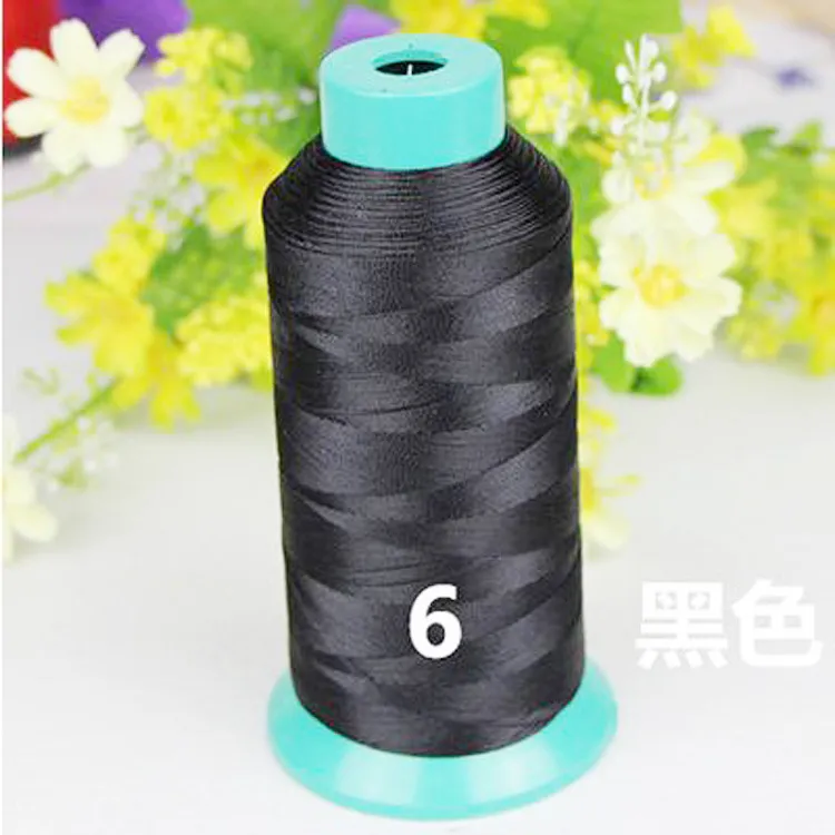 Hige Walding Nylon Grube Black Shining Nici do szycia 2400 jardów 210D Nadaje się do płótna, denim, zasłon, sofy, butach itp.