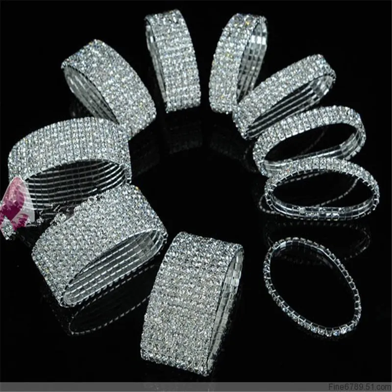 new fashion woman bracelet crystal rhinestone stretch bracelet bangle for girls wristband elastic wedding bridal jewelry