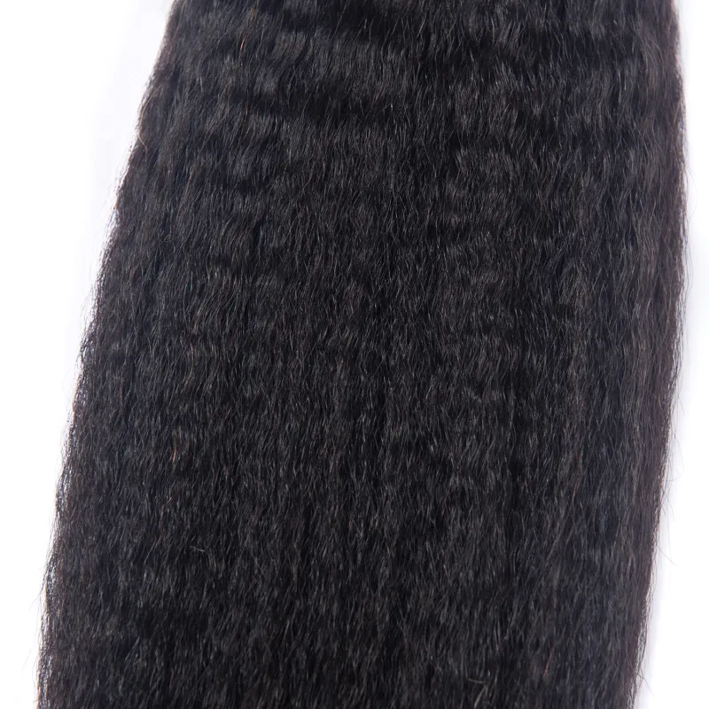 Peruansk dubbelhår wefts väver en bunt kinky rak 1 bit/parti yaki rak 95-100g/bit jungfruhår