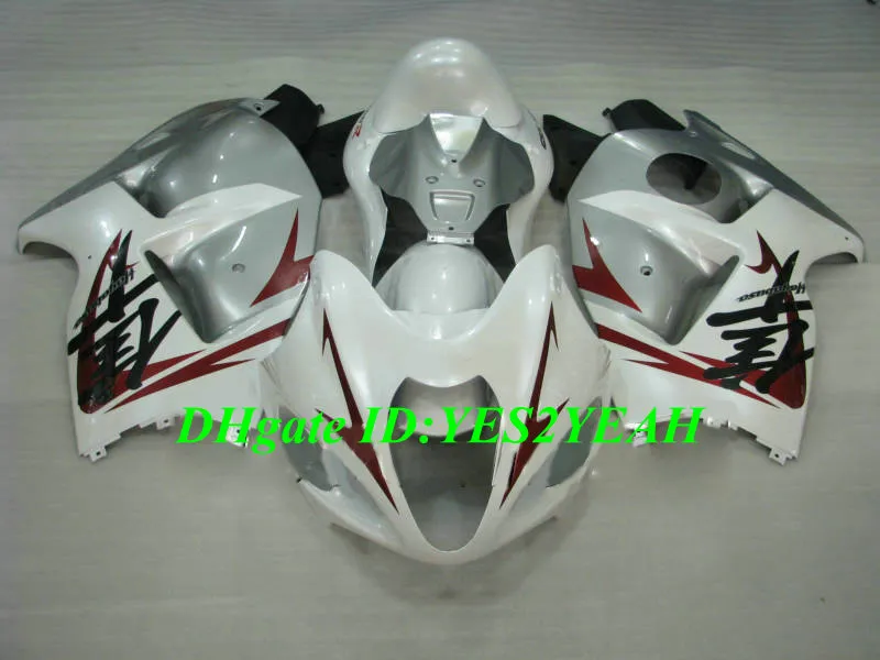 스즈키 하야부사 GSXR1300 를 위한 주입 형 Fairing 장비 96 99 00 07GSXR1300 1996 2007 아 BS 백색은 페어링을 놓았습니다+선물 SG03