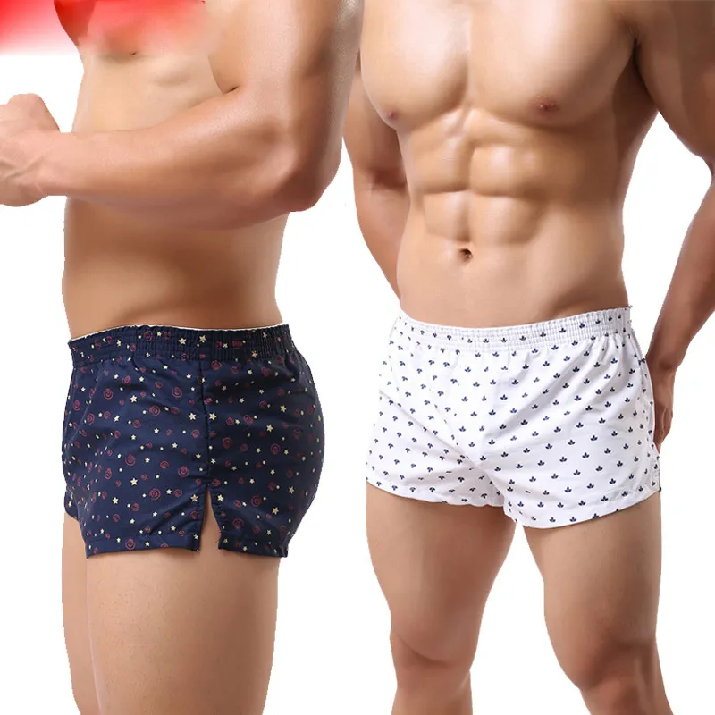 Heren Ondergoed Boxers Broad Shorts Katoen Sexy Man Cueca Printed Dot Mannelijke slipje Home Ademende onderbroek