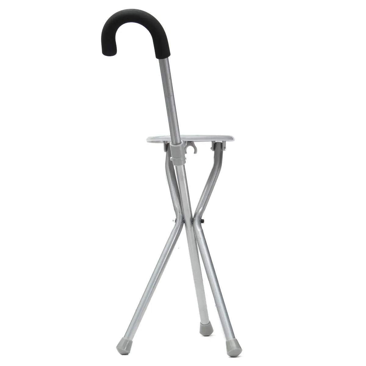 Portable Three Legged Folding Cane & Canoe Walking Stool For