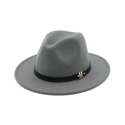 M Marka Siyah Kış Geniş Ağız Şapka Yün Baba Baba Fedora Şapka Beyefendi Yün Caz Kilisesi Kap Vintage Panama Güneş Üst Şapka Aksesua ...