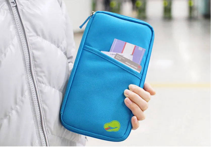 Fashion Travel Passport Credit ID Card Holder Cash Wallet Organizer Cosmetic Bag Purse Wallet nylon pouch