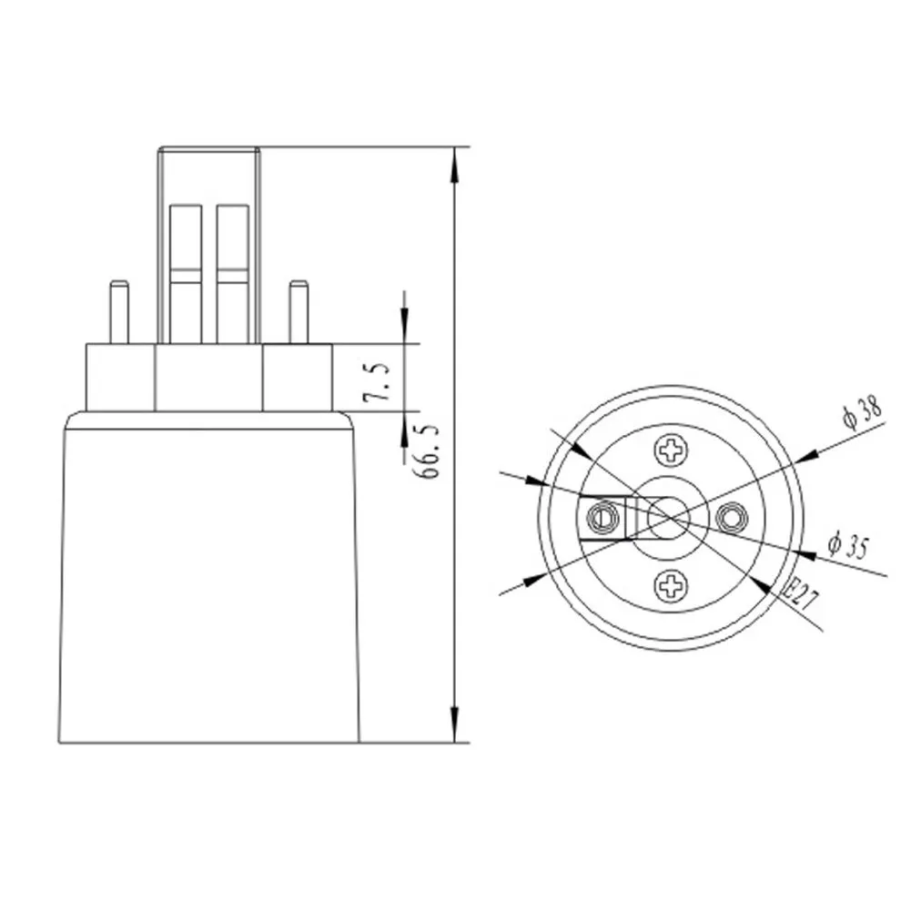 GX23 male to E27 E26 female GX23-E27 converter lamp adapter GX23 to E27 adapter CE ROHS