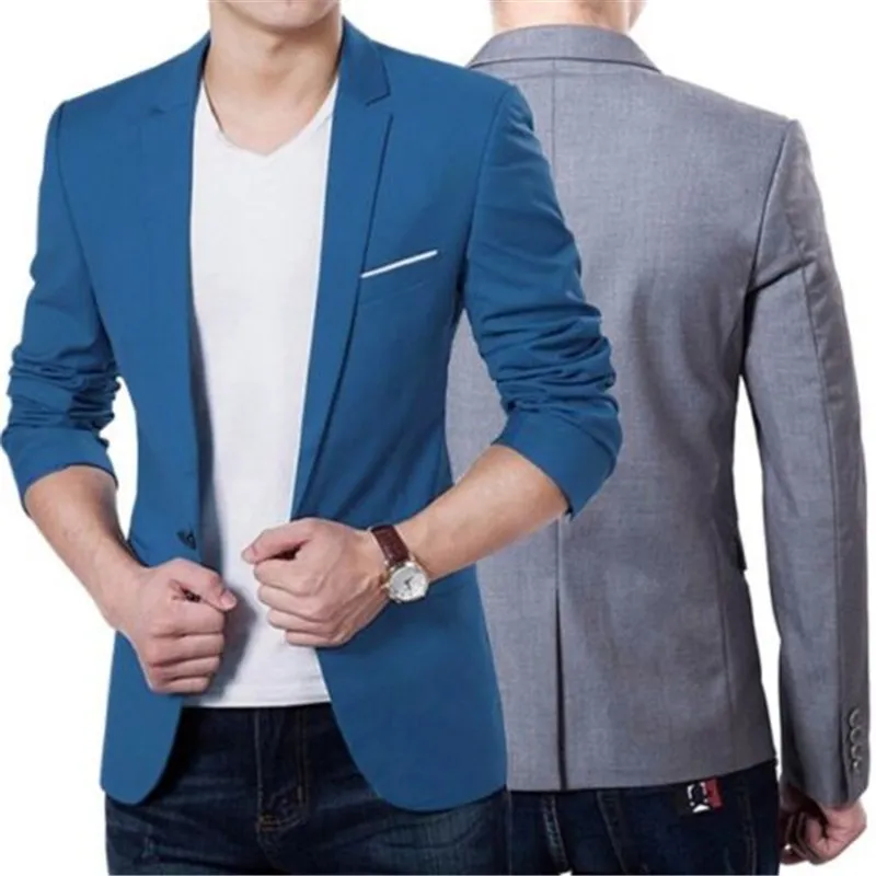 Men's One Button Formal Suit Blazer Coat Jacket Casual Slim Fit Business Wedding Party New Stylish Tops Plus size 4XL 5XL