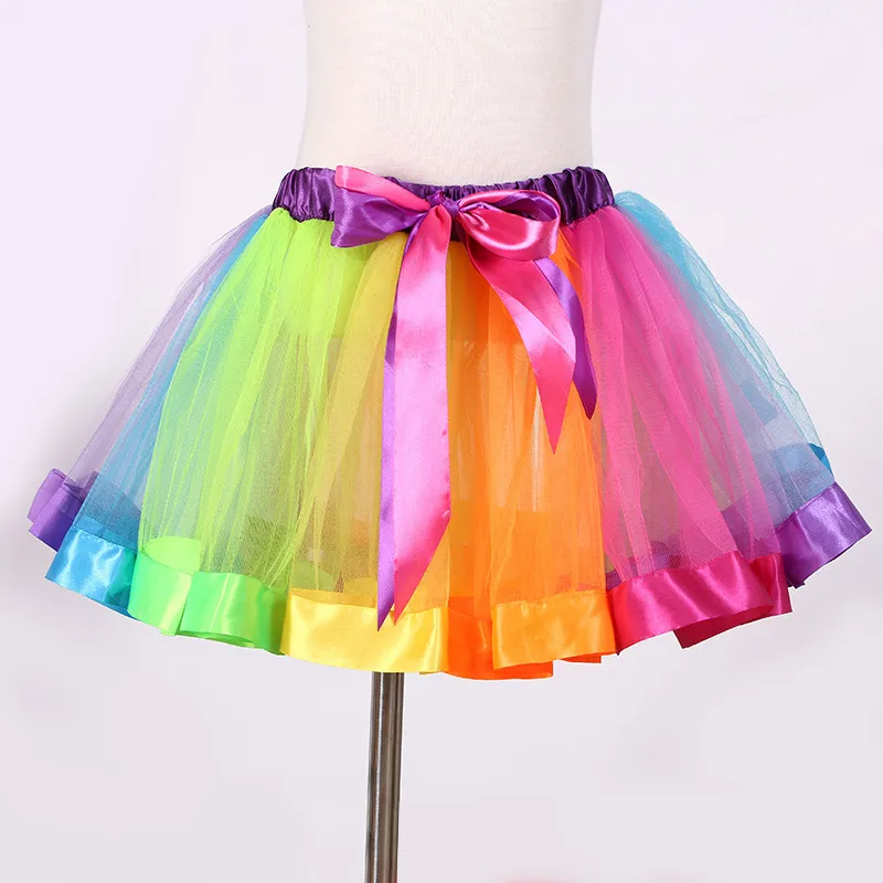 Baby meisje kleding peuter regenboog tutu rok kinderen tule rok kinderen meisjes dansende pettiskirt schattige dancewear prinses ballet rok 1-9y