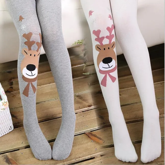 Jultema Lämpligt i 2-10 år Bomull Underkläder Fall och Winter Kids Girl Spädbarn Elk Pantyhose Collocation Use