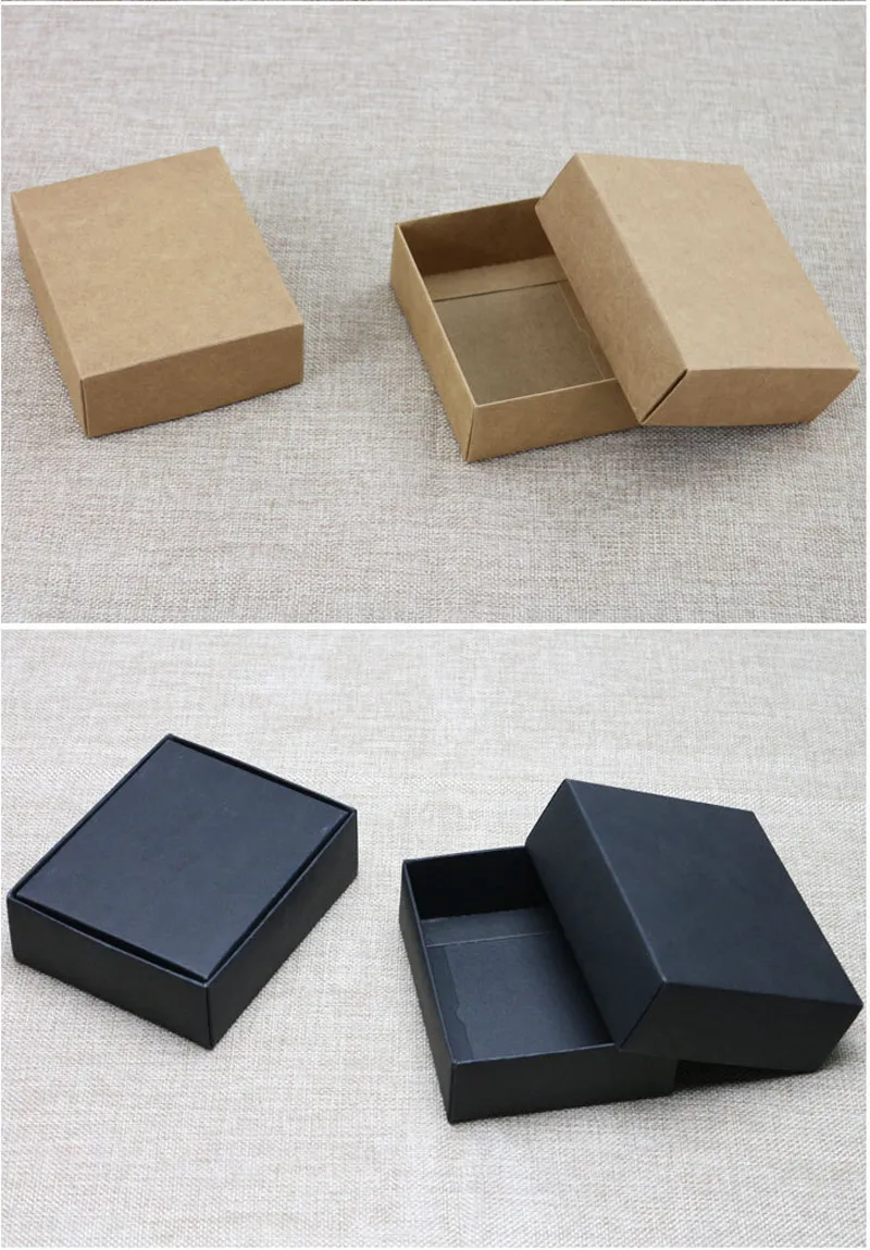 10 크기 크래프트 검은 흰색 선물 포장 상자 kraft 빈 판지 종이 선물 종이 상자 뚜껑 선물 판지 골 판지 상자 LZ1804