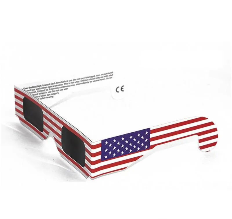 2017 USA Solar Eclipse Glasses Paper Colar Glass Classes Eyeglasses تحمي عينيك آمنًا عندما يكون 21 أغسطس Fast 4465016