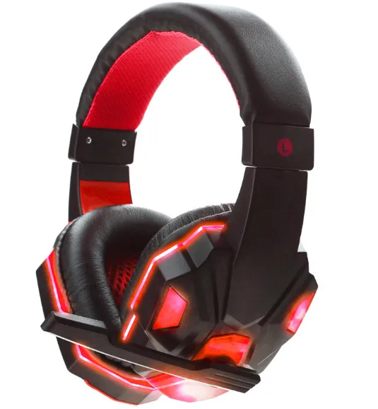 Soyto SY830MV Einstellbare Länge 3,5mm Surround Stereo Gaming Headset Stirnband Kopfhörer mit led für PC 3 Farbe 24 teile/los