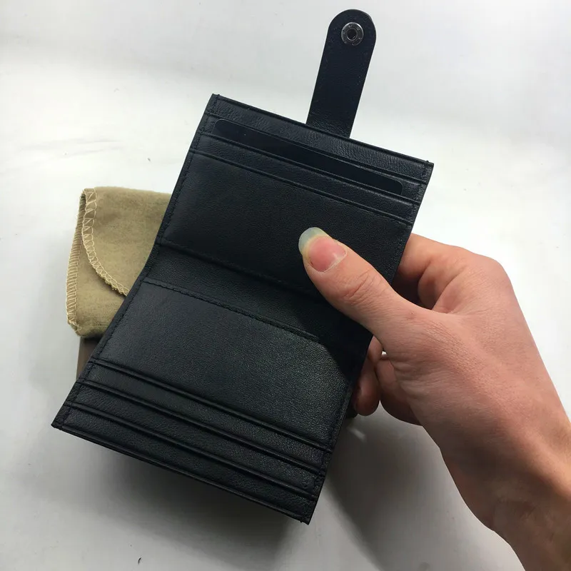 حامل بطاقة ائتمان من الجلد الأصلي محفظة كلاسيكية منسوجة المصمم HASP CARD CAST PRES 2018