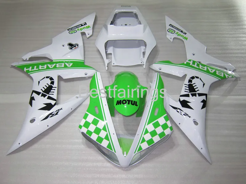 Kit carenatura per stampaggio ad iniezione per carenature YAMAHA R1 2002 2003 bianco verde YZF R1 02 03 HF36