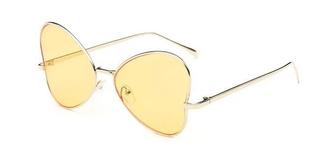 2018 Mode Dames Papillon Lunettes De Soleil Unique En Forme De Coeur Lunettes De Soleil Or Rose Lunettes De Soleil Pour Femmes Bonbons couleurs Sunglasse