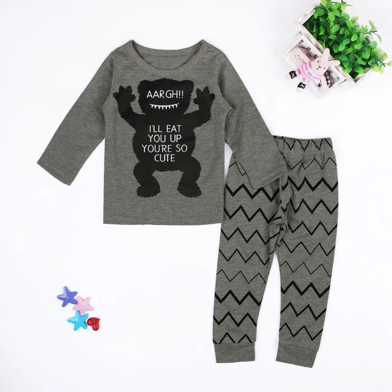 Одежда для новорожденных Наборы Детские Новорожденный ребенок Мальчики с длинным рукавом Panda футболка + полосатые брюки Одежда для младенцев Комплекты Комплекты 0-24М