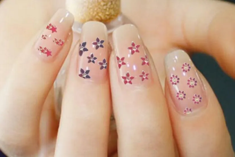 50 sztuk / zestaw 3d Mix Kolor Kwiatowy Projekt Nail Art Naklejki Naklejki Manicure Piękne Mody Akcesoria Dekoracja