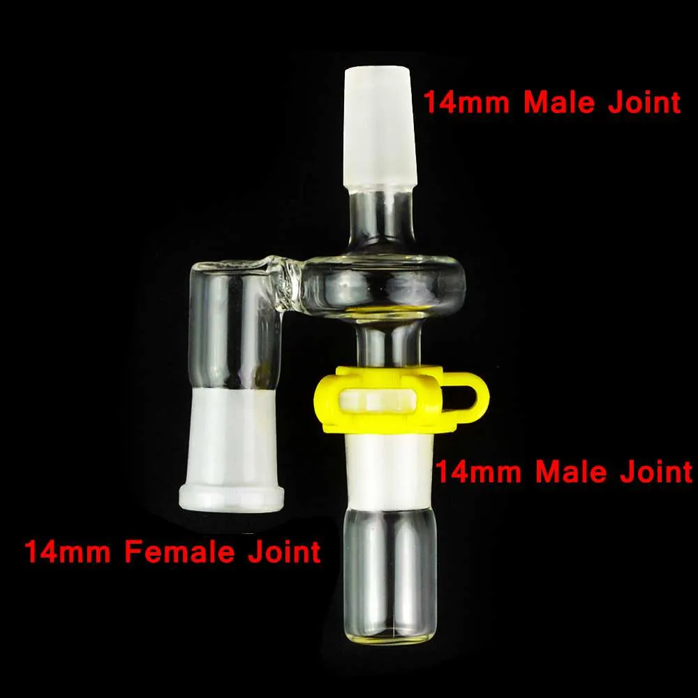 Reclaim Catcher Adapter 14mm 18mm Ashcatcher con clip in plastica tubo dell'acqua in vetro Drop Down Reclaimer Reclaim Ash Catcher Adapter