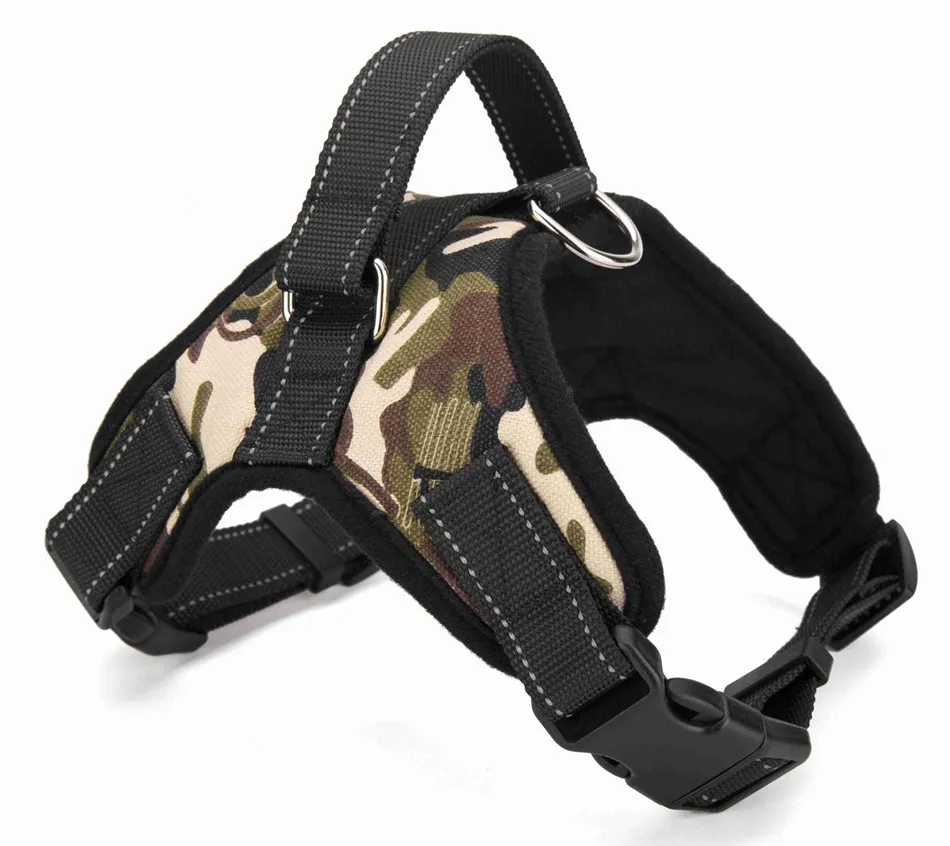 Justerbar hund Harness Vest Collar Canvas Big Dog Rep Collar Handrem Pet Traction Rope för stor hund