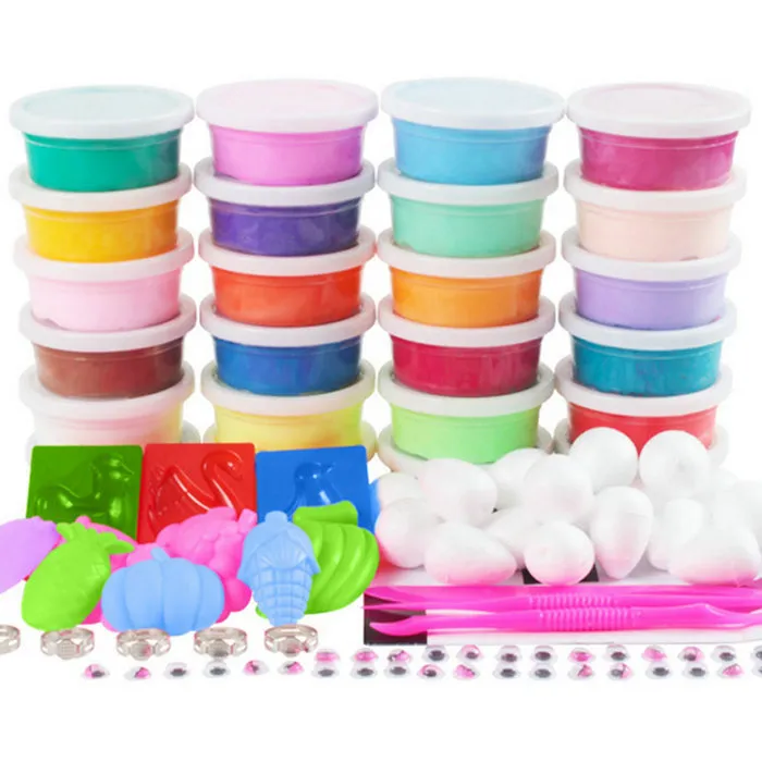 24 kleuren kit lichte klei 20g een kleur pack met kleine doos en gereedschap drogen intelligente plasticine kinderen slijm speelgoed polymeer klei 3c