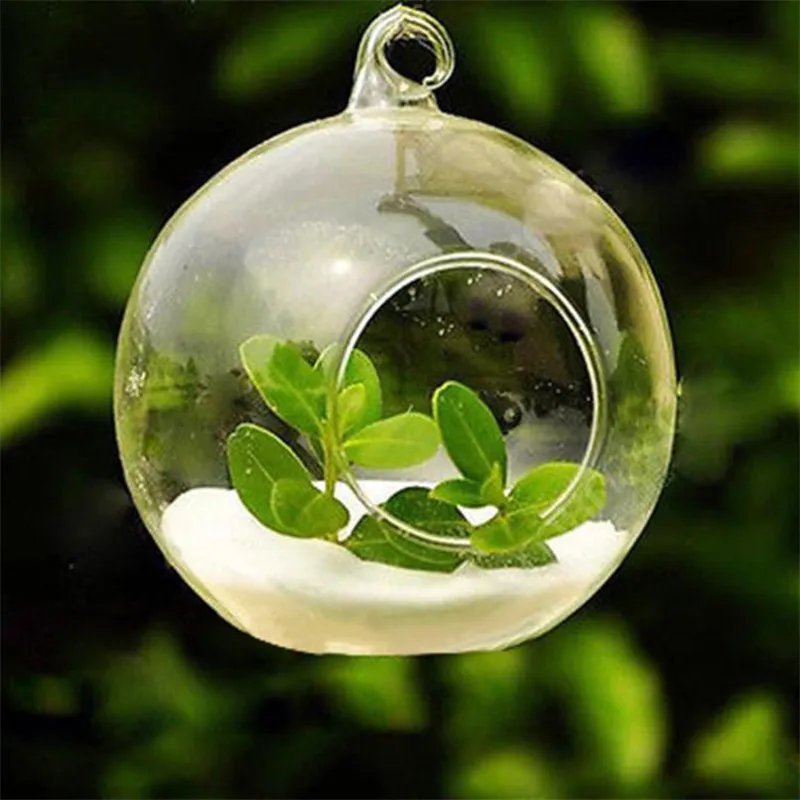 Castiçal pendurado em vidro de cristal em casa, festa de casamento, decoração de jantar, planta de ar redonda, bolha, bolas de cristal