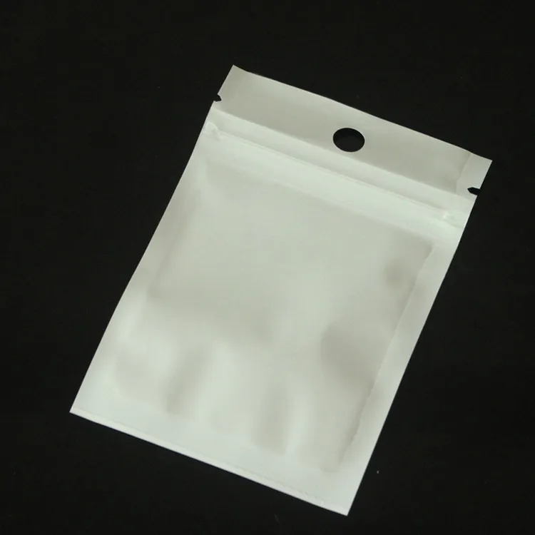 Migliore qualità 6C Clear + White Pearl Plastica Poly OPP Imballaggio Zipper Zip Lock Pacchetti Cibo gioielli Sacchetto di plastica in PVC Diverse dimensioni disponibili