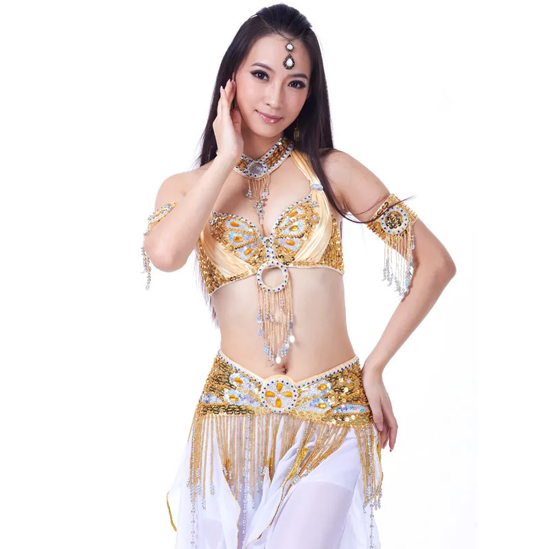 New Arrival Profesjonalny Dancing Belly Odzież Oriental Dance Stroje 6 Sztuk Belly Dance Costume Set dla kobiet