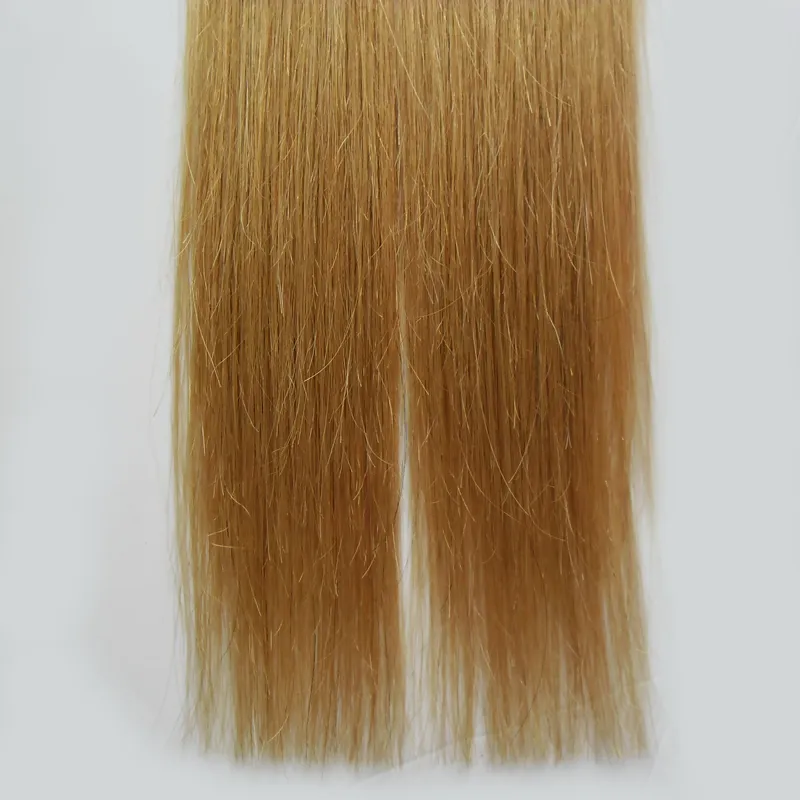 Loira fita de cabelo brasileiro em extensões de cabelo humano em linha reta 100g 40 pçs / set mel loira pele de trama de pele de trama extensões 4B 4C