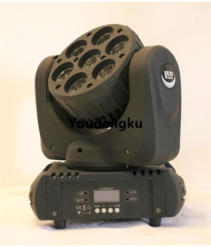 2 stycken LED DMX rörlig huvuduppsättning 4-i-1 LED-rörlig huvud Mini-strålkastare Flytthuvud 7x10