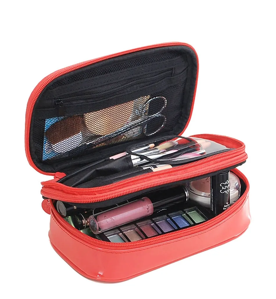 Kvinnor Lyxig resa Kosmetisk Väska Professionell Makeup Väska Organizer Case Skönhet Nödvändig Make Up Storage Beautician Wash Box