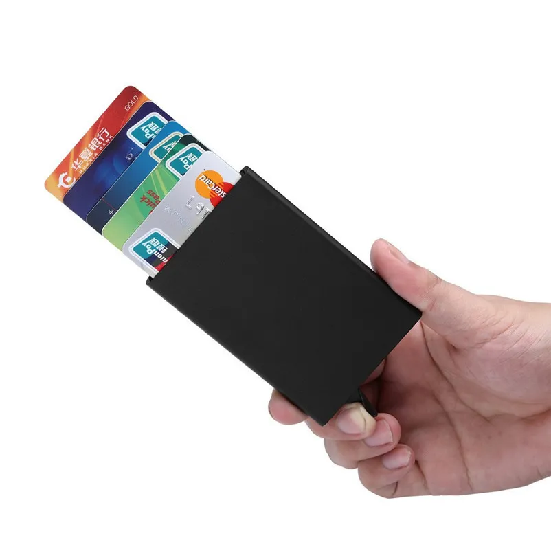 Nouveau mode banque carte de crédit porte-paquet porte-cartes de visite boîte de carte-cadeau en alliage d'aluminium porte carte bancaire c662
