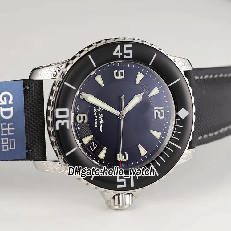 Goedkope nieuwe FIFTY FATHOMS 50 Fathoms 5015-1130-52 Japan Miyota 8215 automatische zwarte wijzerplaat herenhorloge lederen band sport hoge kwaliteit244j