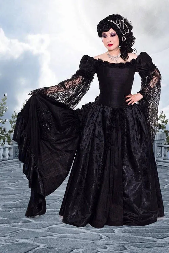 Dark Fantasy Medieval RenaissanceVictorian Fusion Gothic Evening Masquerade Corset  Dress With Bustle Gothic Evening Gown Design Couture From Alegant_lady,  $141.31