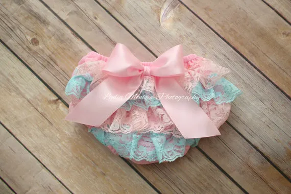 Ruffle Lace Baby Bloomers Diaper Cover With Tutu And Ruffled PP