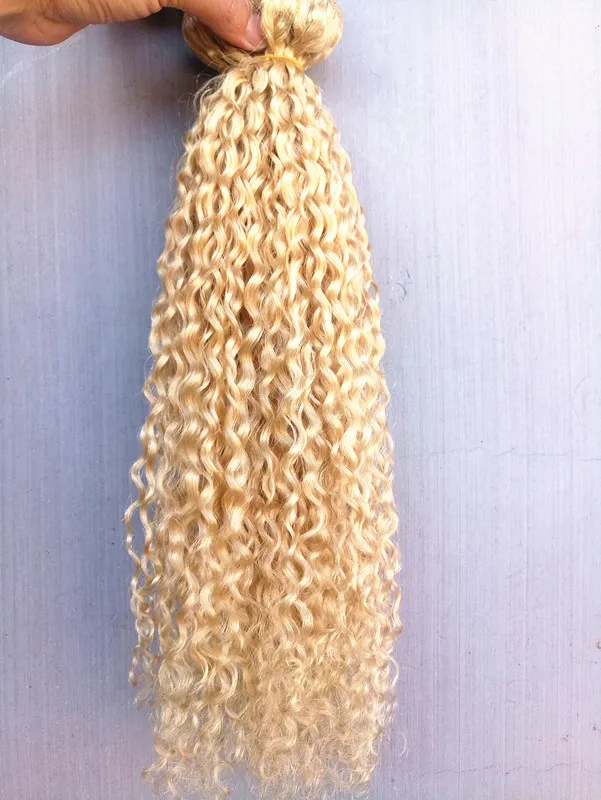 new arrive brazilian human virgin remy clip ins hair extensions curly hair weft blonde color with 18clips