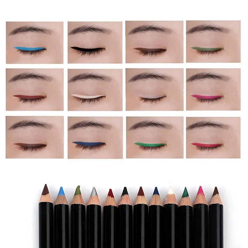 12 couleurs/ensemble crayon Eyeliner de maquillage pour les yeux Menow bâton à lèvres imperméable stylo de beauté Eye-Liner cosmétiques maquillage des yeux cosmétique