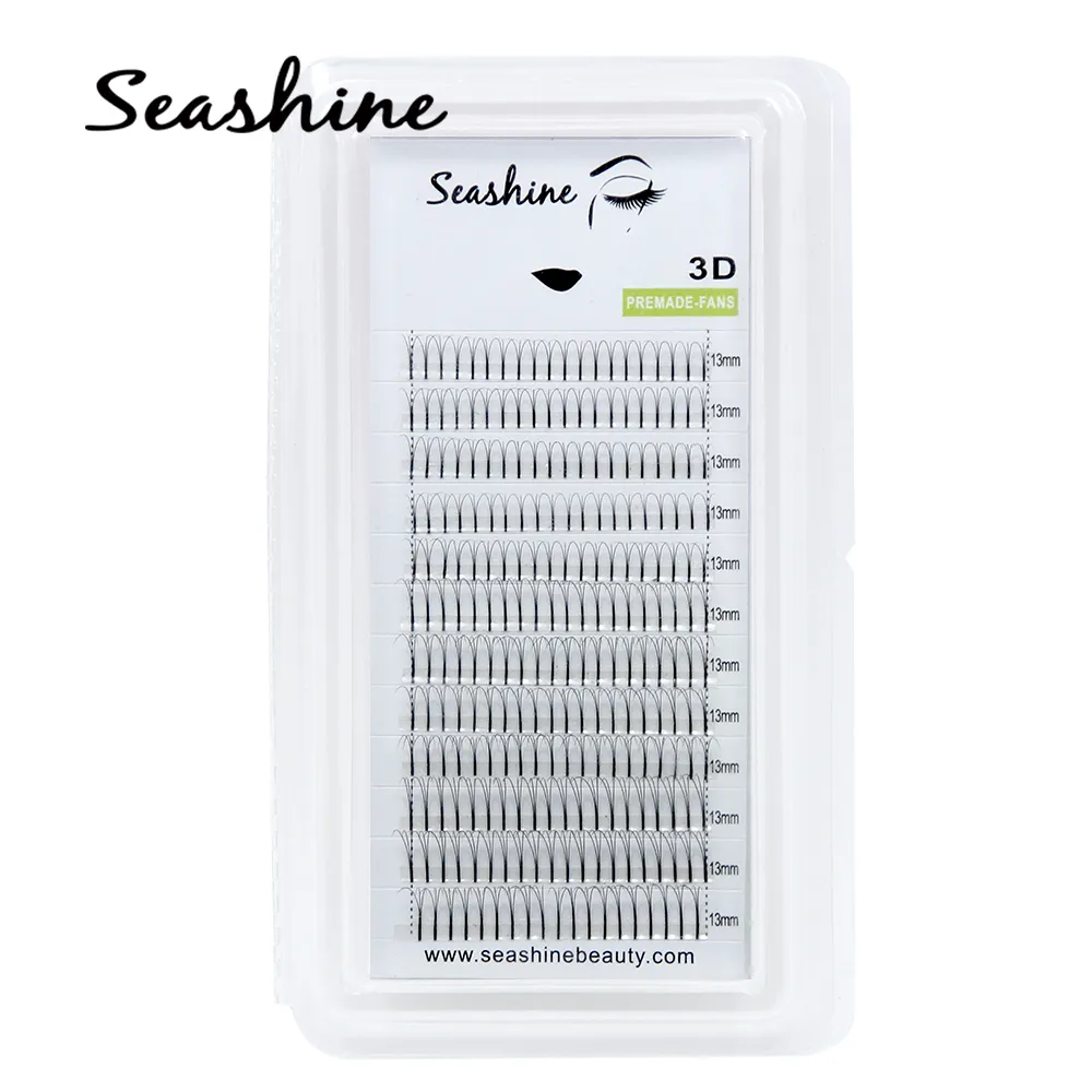 Seashine Beauty Lashes 12 Linee 1 Vassoio Premade Volume Lash Fans 3D Russian Volume Mink Short Stem Eye Lashes Ciglia individuali