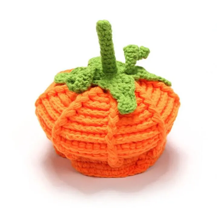 Runds Ch Reiben Kürbis Mütze Samt Orange Hut Halloween-Mütze Cosplay