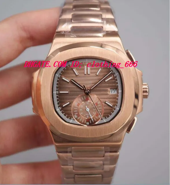 Luxury Watch Men 2 Colors Dial 5980/1a n Utilus rostfritt rosguldplattor Automatisk mekanisk rörelse Fashion Men's Watches Wristwatch