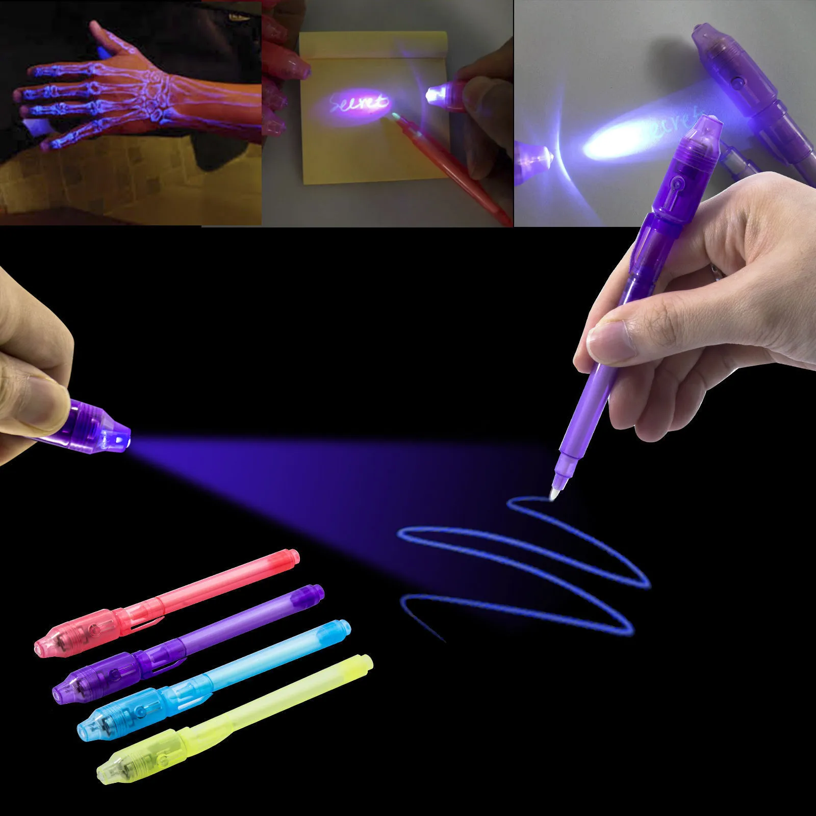 Penne Novità Inchiostro Invisibile Luce UV Messaggi Segreti Magici