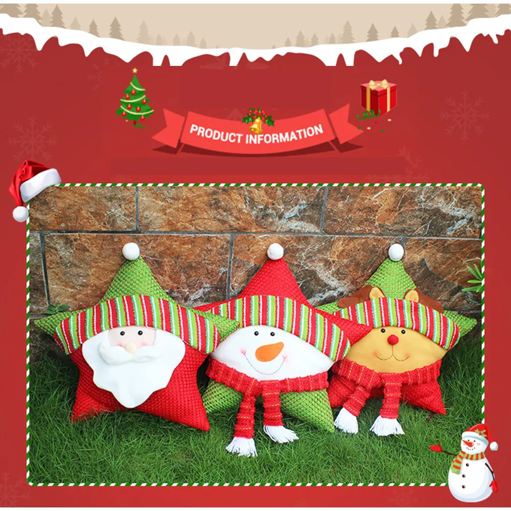 Christmas Pillow Snowman Santa Claus Elk Decorative Sofa Car Waist Cushion Cover Home Decoration For kid Family Party