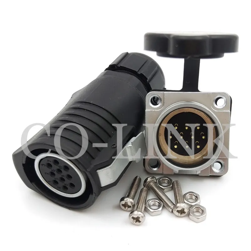 IP67 10pin LED Waterproof Power Connector, LP20 5A 400V High Voltage