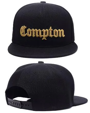 Hot Christmas Sale Fashion Ssur Snapback Compton Black Hats Mens Women mode justerbara snapbacks mössor Högkvalitativ gata hatt mössa