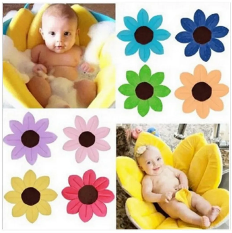 Infant Baby Bath Mat 80cm Cute Flower Shape Blooming Super Soft Plush Lotus Bathing Baby Care