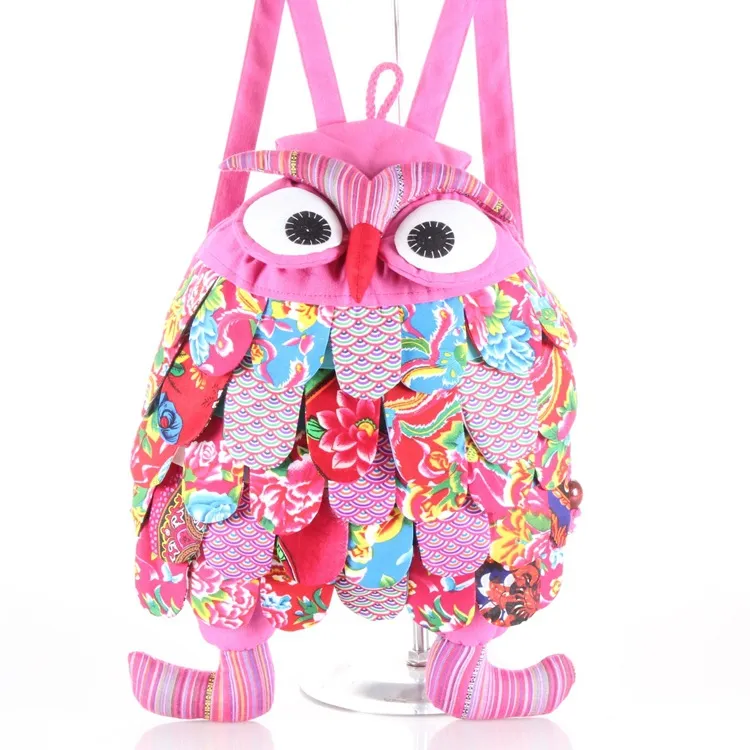 Nieuwe Mode Applicaties Owl Rugzakken Kids Gift Big Patchwork Preppy Style Rugzak Top All-match Students kleine rugzak