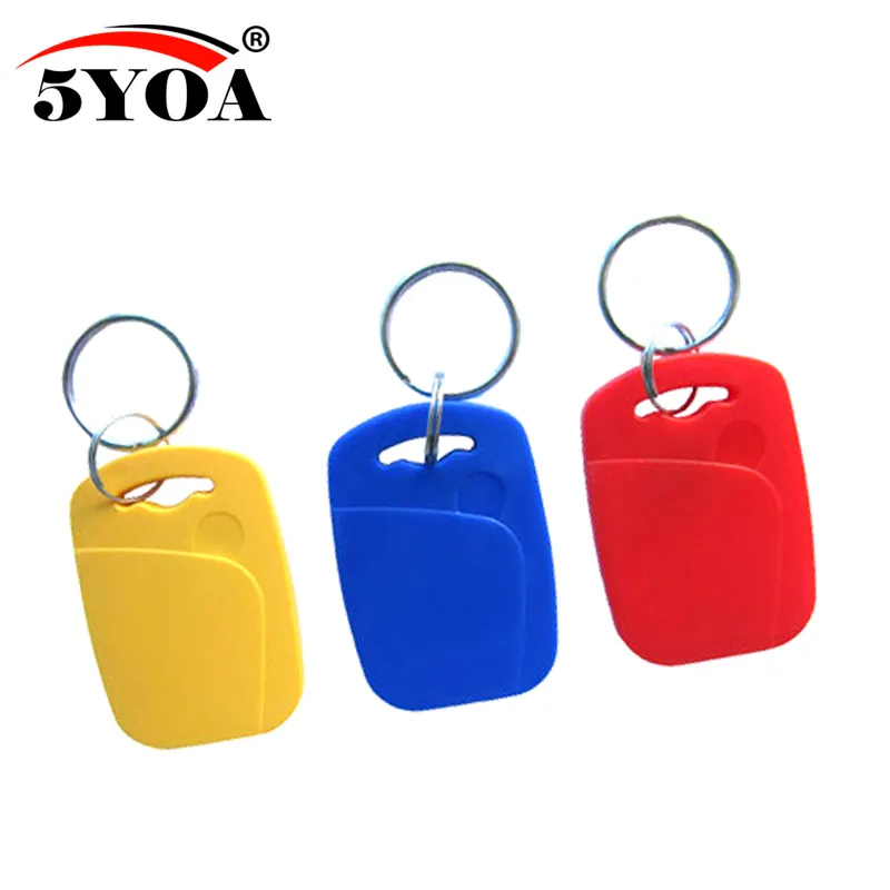 50 pcs IC + ID UID Registável Composto Key Tags Keyfob Dupla Chip de Freqüência RFID 125 KHZ T5577 EM4305 + 13.56 MHZ Mutável Gravável