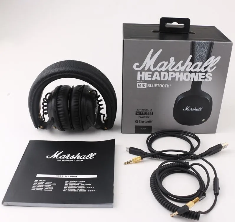 Marshall MID Cuffie Bluetooth Con Microfono Deep Bass DJ Hi Fi Cuffie  Professionali Marshall Cuffie Cuffie Wireless Da 53,62 €