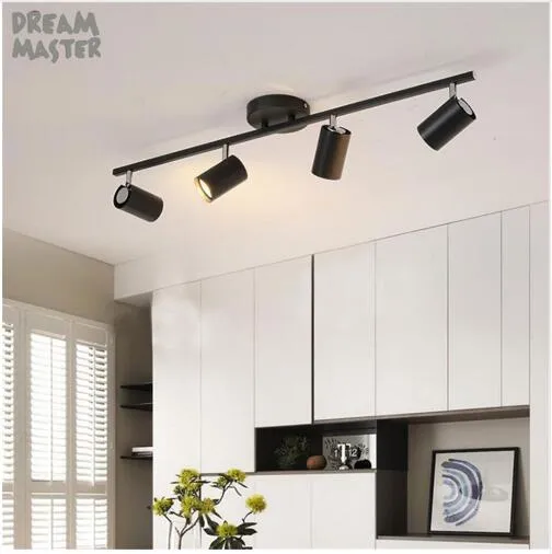 Endüstriyel GU10 LED Parça Işık, Ayarlanabilir LED Parça Aydınlatma Kiti, Modern Siyah Beyaz Raylı Spot, 1 2 3 4 5 6 Parça Lambası