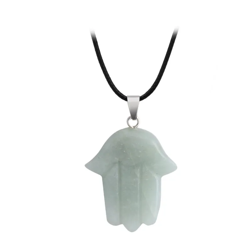 Sevimli iyileştirici kristal opal kaplan göz kolye el şekli doğal taş kolye kolyeler collier hediye whole281l